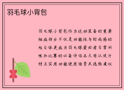 羽毛球小背包