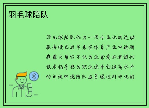 羽毛球陪队